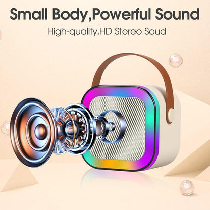 Kaiwatoy®Mini karaoke machine with microphone sound system, portable karaoke machine with 2 wireless microphones, birthday gifts for girls and children aged 4-12